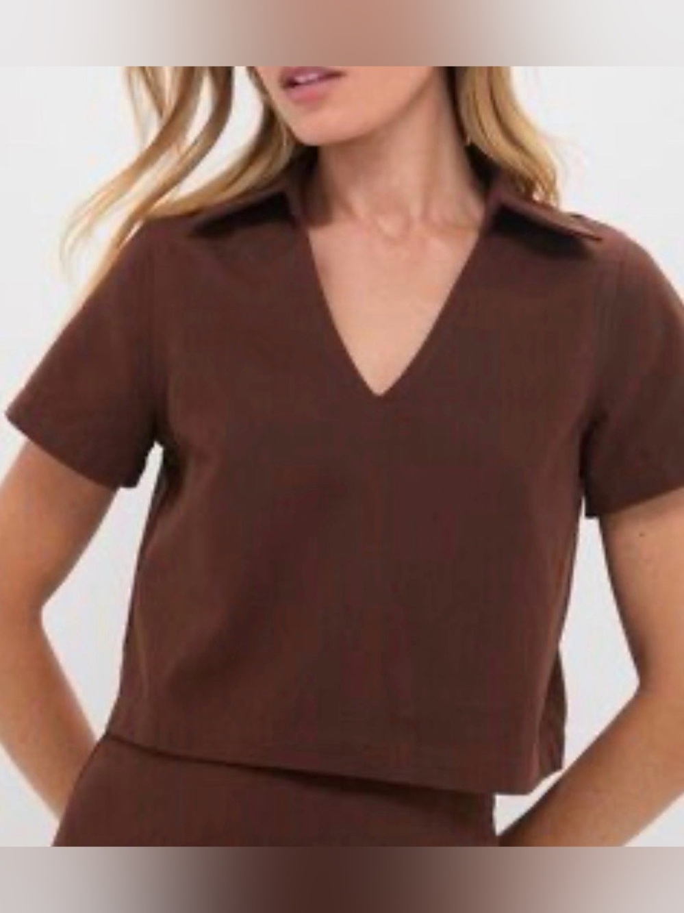 Hyacinth House NWT Chocolate Brown Cropped Glenn Top size XXL